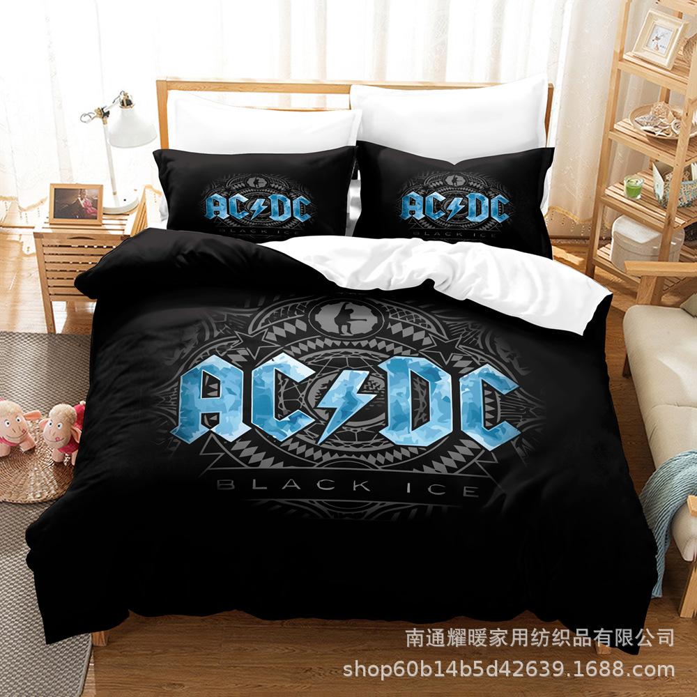 3D Digital Printing Bedding Four-Piece Set Three-Piece Set Acdc Bed Sheet Quilt Pillow