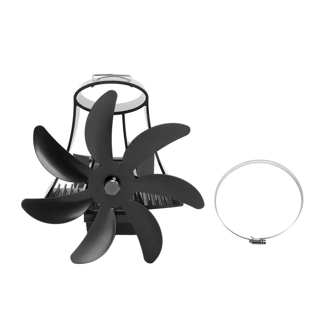 Вентилятор для дровяной печи, трубчатый вентилятор для камина, 7 лопастей, вентилятор для печи на дымоходе, бесшумные двигатели, работающие на тепле, дровяной