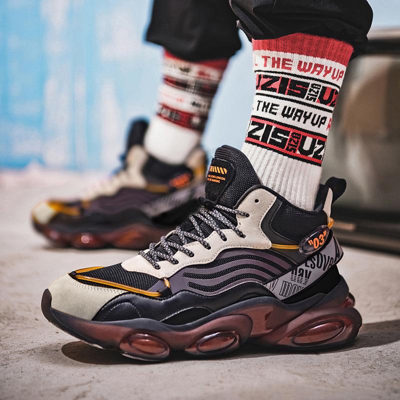 Осень и зима новые светящиеся мужские туфли для папы большого размера легкие сетчатые кроссовки для бега на открытом воздухе легкие спортивные туфли для мужчин