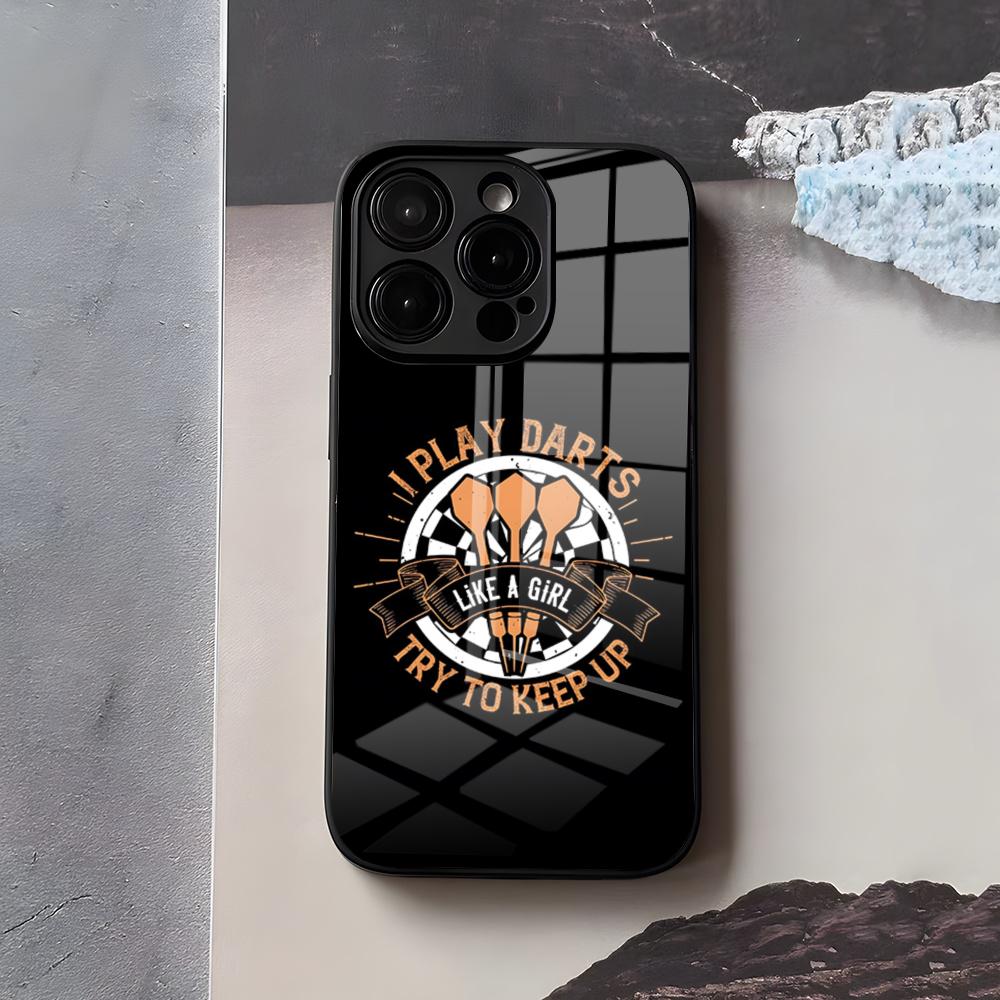 Playroom Dart Printed Phone Case For IPhone 17 Air 16 E Pro Max 15 14 13 Mini 12 Pro 11 Max Plus Black Glass Cover