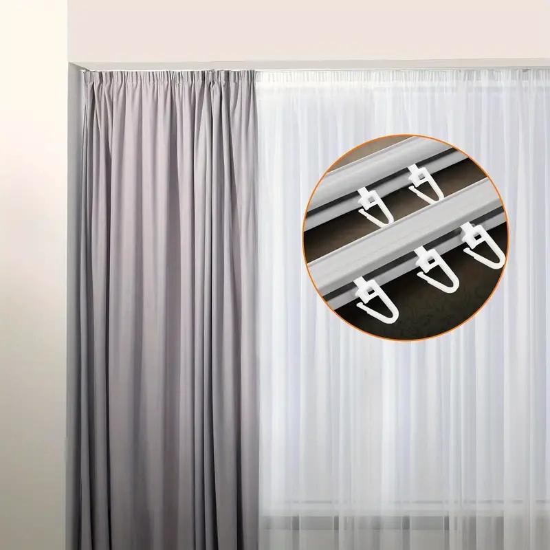 100 шт. Бесшумные бегунки для шторной направляющей, пластиковые крючки для штор, крючки для подвешивания комнатной шторы или шторы для душа, запасные части для штор