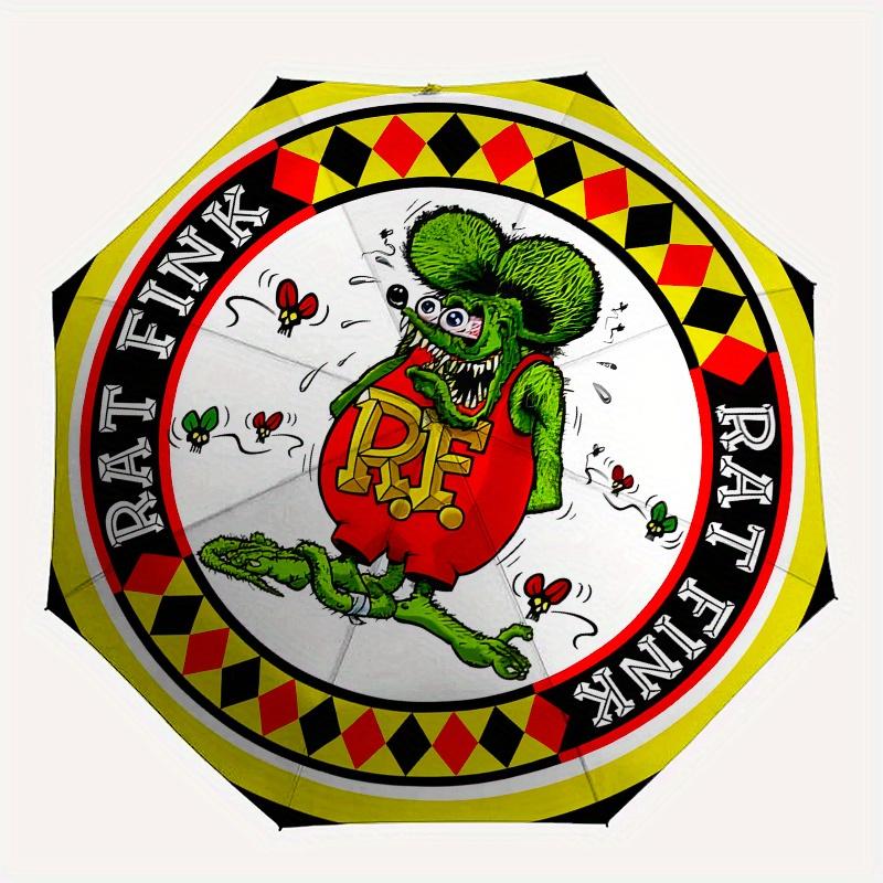 Rat Fink Classic Car Decal Sticker HotRod Muscle Ratrod GiftUmbrella, Portable 3-Fold Compact Umbrella for Men & Women Gift