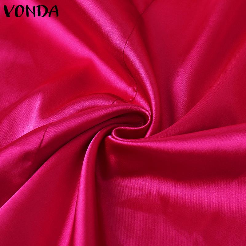 VONDA Женские костюмы с топом и юбкой большого размера с расклешенным воротником и длинными рукавами