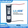 LiitoKala Lii-40S 3.7V 4000mAh 21700 Высокоемкостный фонарик, налобный фонарь, аккумулятор для электроинструмента, оригинальный литиевый аккумулятор, провод DIY