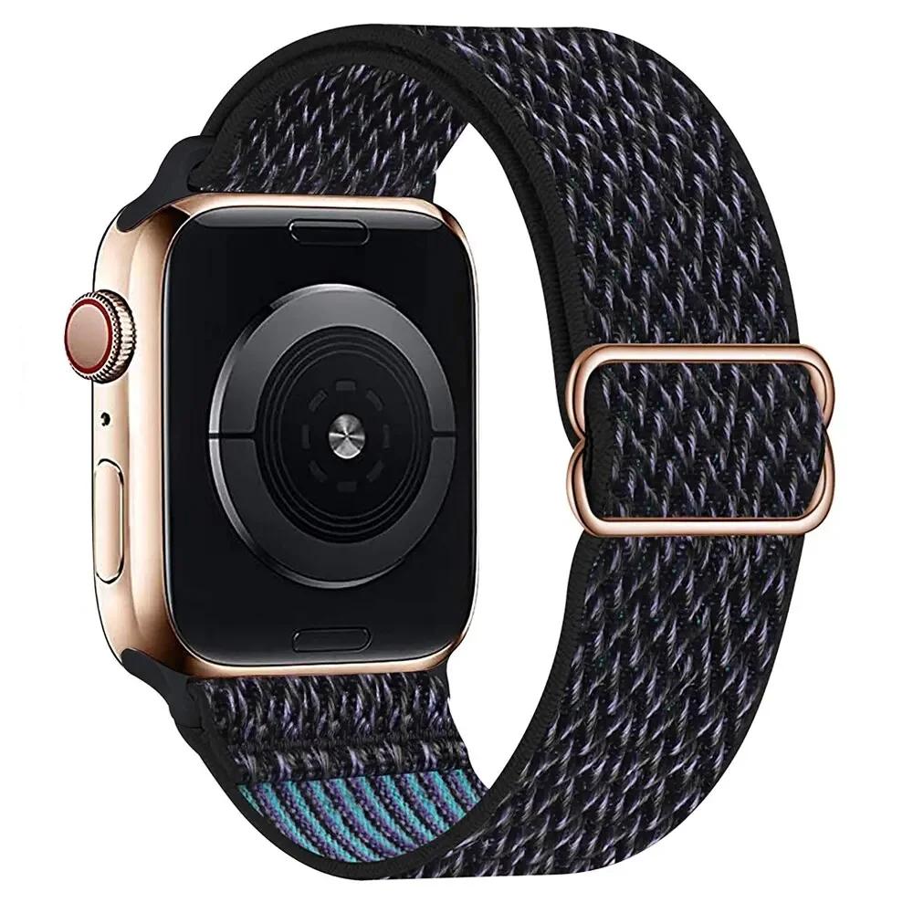 Эластичный нейлоновый ремешок для Apple Watch ultra 2 49 мм Series 9/8/7 41 мм 45 мм 38/42-40 мм/44 мм Богемский браслет ремешок для iWatch 6 5 4 3 Se