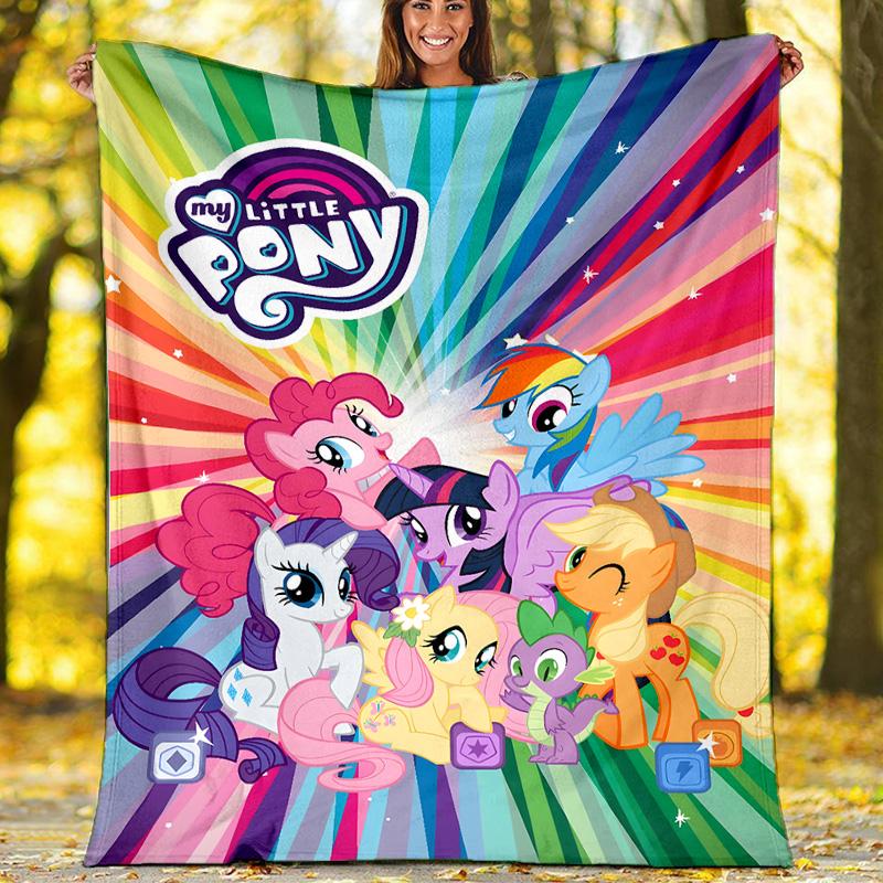 1pc My Little Pony7 Theme Blanket - Digital Print, Polyester, Cozy for All Seasons, Perfect for Outdoor, Camping, and Travel