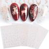 1 Sheet 5D Nail Stickers Shiny Rose Gold Christmas Design Nail Polish Sliders Holographics Snowflake Nail Art Decor Decals