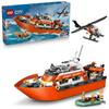 Набор LEGO City Спасательный катер и вертолет Береговой охраны для детей 7-9 лет 60504