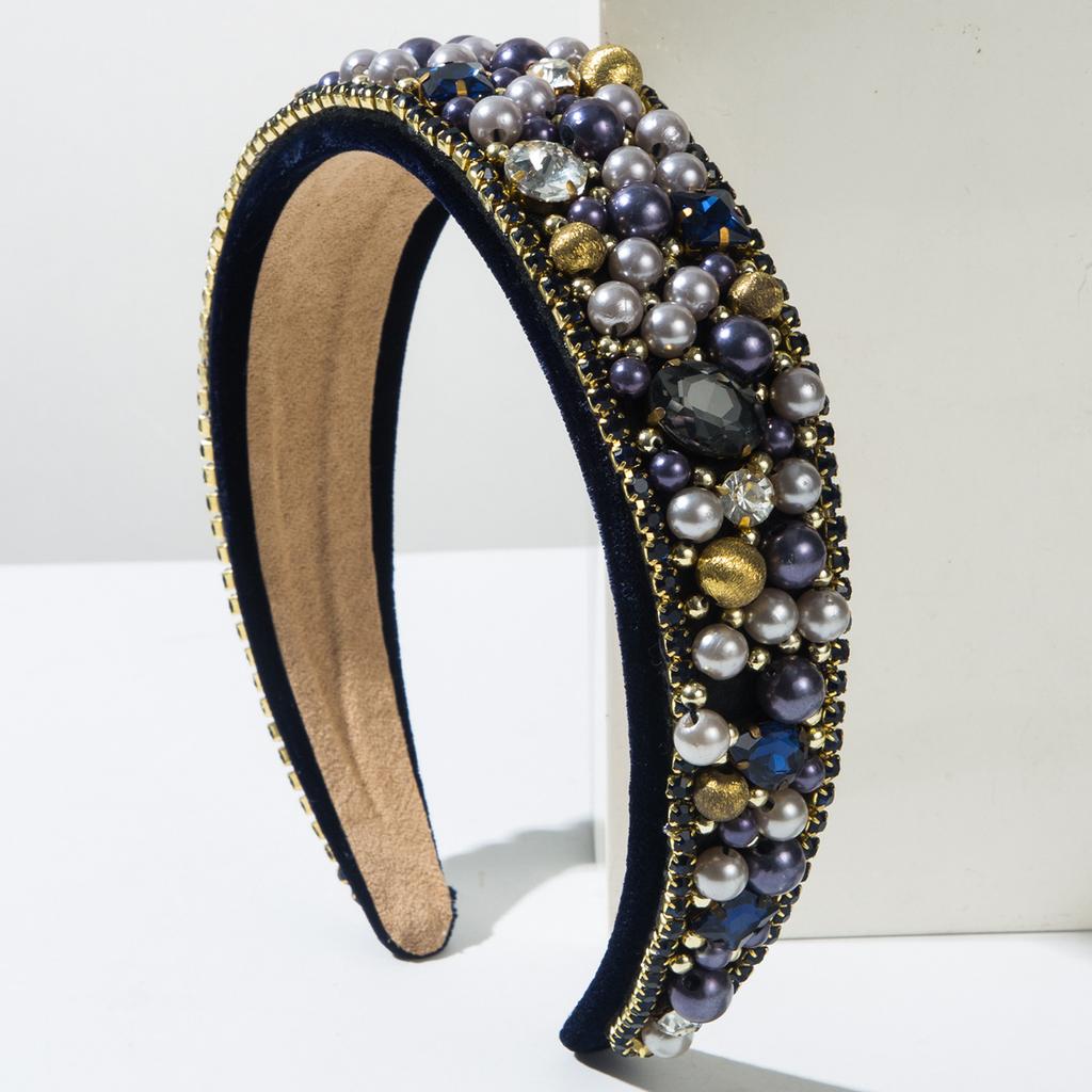 Модные повязки на голову в стиле барокко, повязки на голову из стеклянных кристаллов с жемчугом, роскошные аксессуары для волос высокого класса