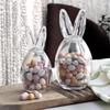 Easter Bunny Ears Glass Storage Jar Easter Eggs Simple Bunny Candy Party Easter Glass Decoratio T3X7