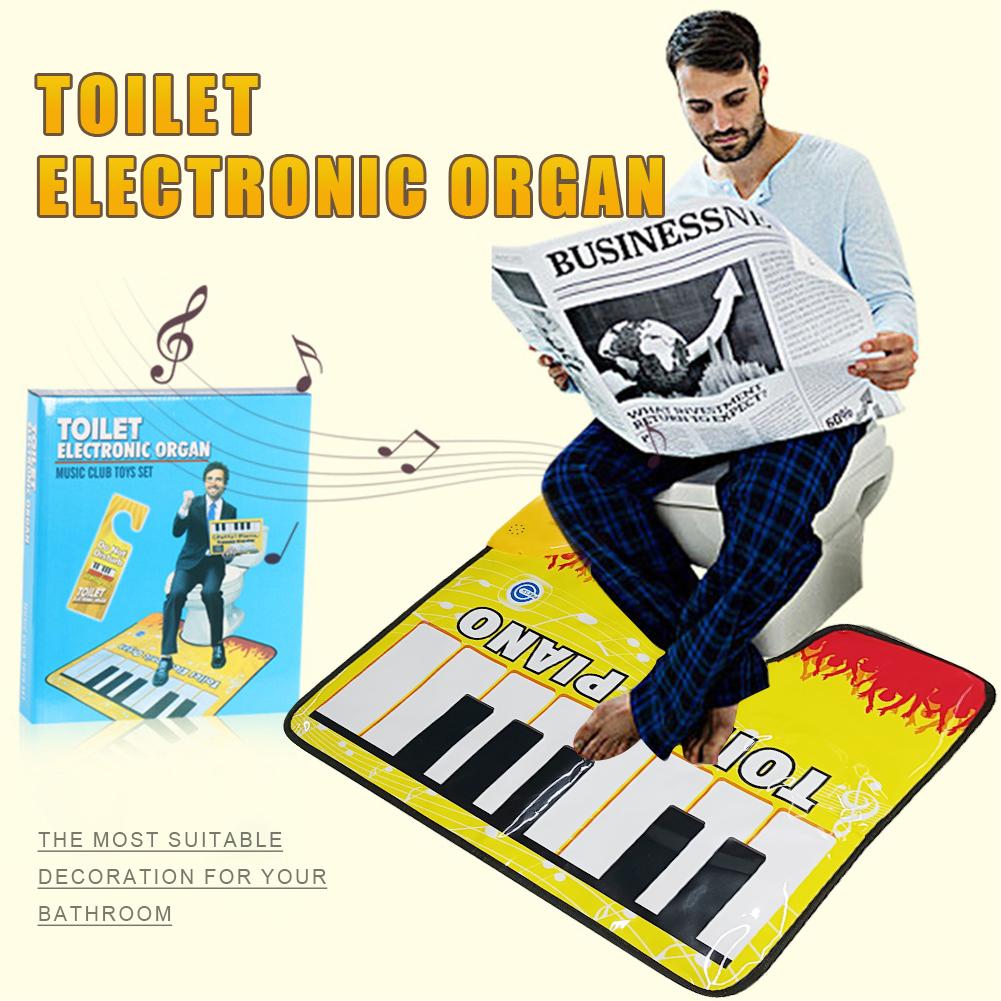 60x48CM Toilet Piano Mat Sounding Carpet Bathroom Funny Toe Music Keyboard Toilet Floor Mat Potty Piano Sounding Blanket