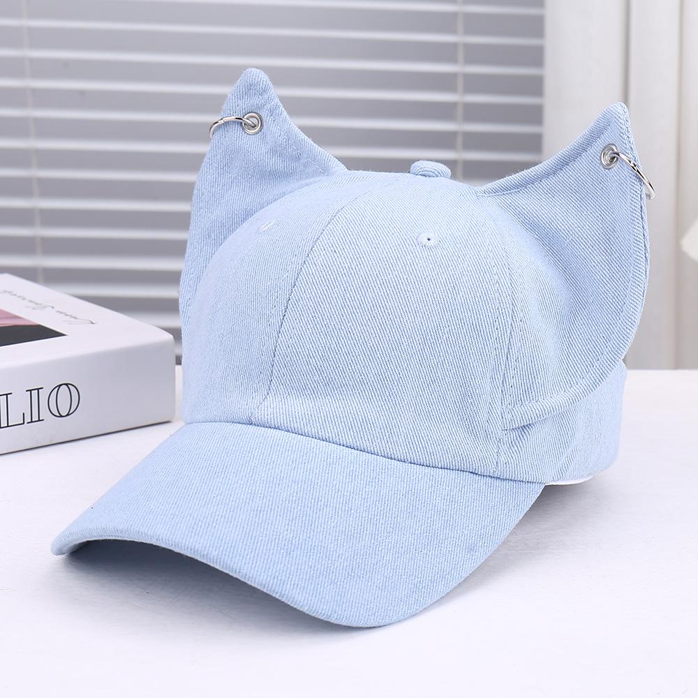 Fashion new three-dimensional rivet ears solid color simple baseball cap outdoor personalized wear trend breathable sun hat