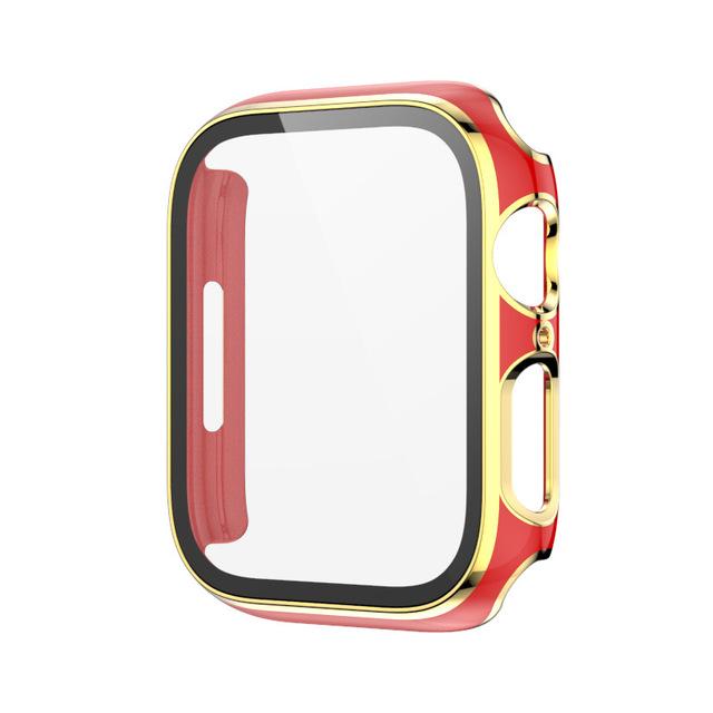 Защитная пленка на весь экран на 360 градусов, матовый жесткий чехол-бампер для Apple Watch 8/7/6/SE/5, крышка из закаленного стекла для IWatch 42/44/41/45 мм