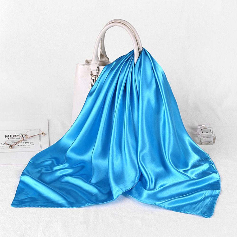 90cm Satin Silk Scarf Soft Head Scarf Luxury Square Neck Scarves Ladies/Girls