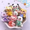 10PCS Resin Kawaii Colorful Painted Cartoon Panda Rabbit Bear Pig Fox Flatback Stone Figurine Scrapbook DIY Craft Supplies
