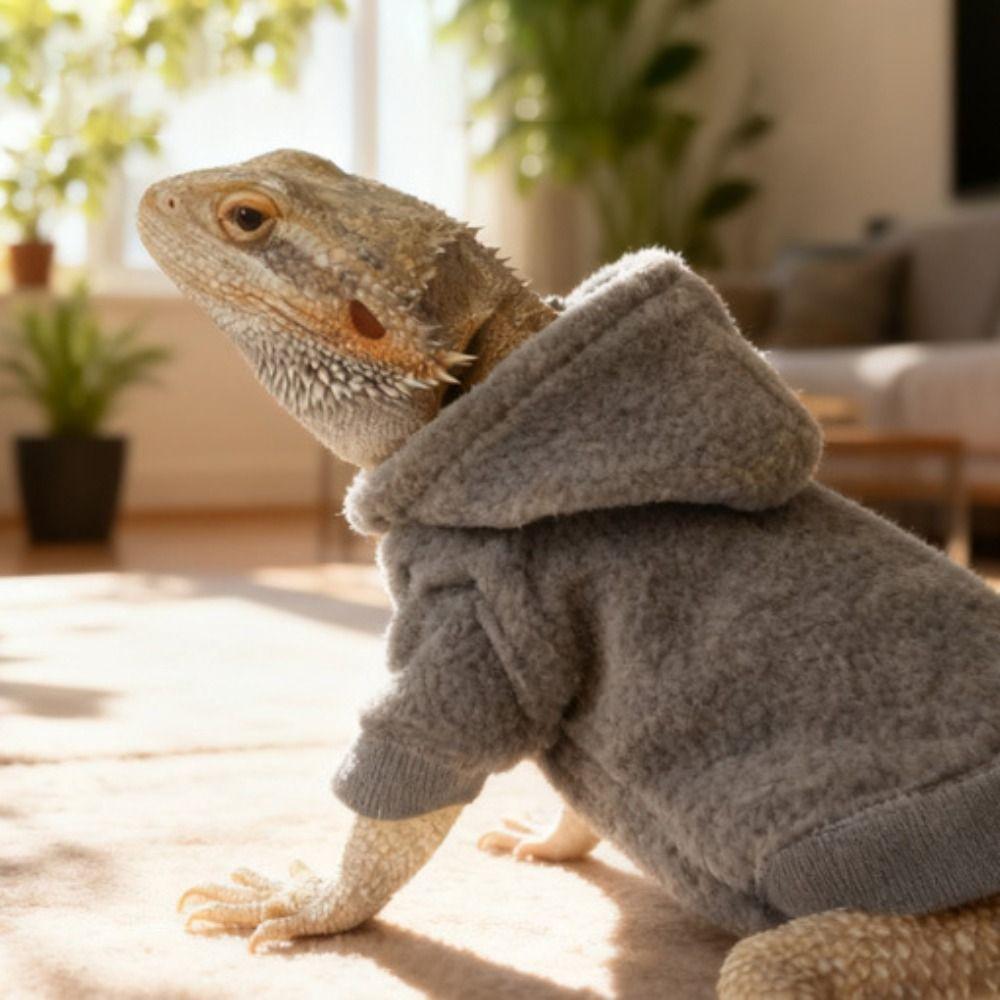Warm Reptile Hoodies Handmade Bearded Dragon Hoodies Cute Lizards Clothes Photo Outfit