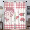 Lovely Strawberry Blackout Curtains 2 Pieces Living Room Curtain Partition Tulle for Bedroom Shades Home Interior Curtains Child