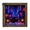Cozy Corner Night Lamp Wooden 3D Shadow Box LED Light, Retro Street Scene Light Table Unique Housewarming Present Decor, Warm Glow Art Frame