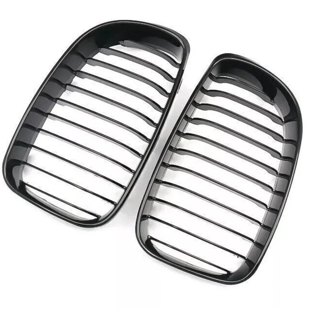 2pcs/Pair Car Front Bumper Grille Kidney Gloss Black For BMW 1 Series E81 E87 2007-2011 Acing Grills Car Styling