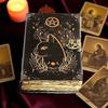 Grimoire Vintage Leather Journal, Celtic Cat Leather Journal, Blank Spell Book of Shadows Celestial Gifts For Him Her