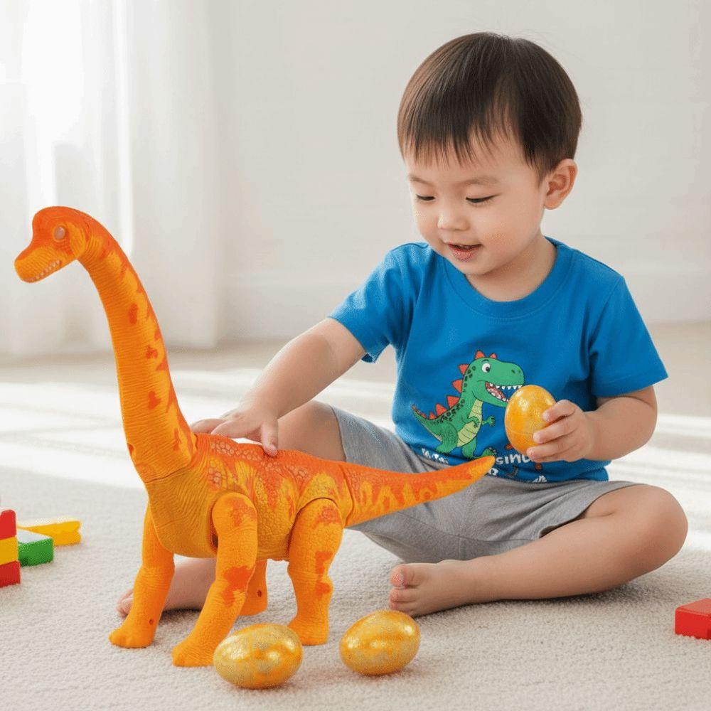 Plastic Will Lay Eggs Dinosaurs Toys Projection Crawling Long-necked Toys Desktop Ornament