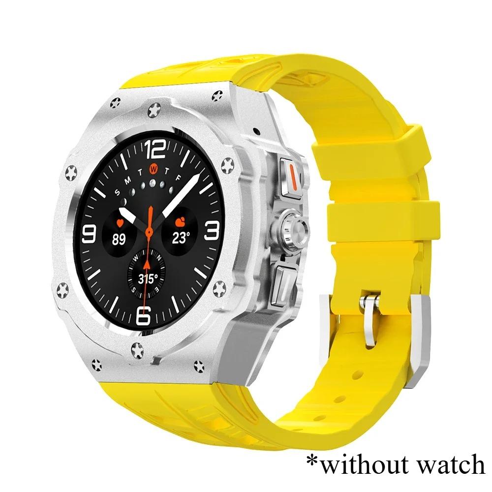 Роскошный комплект для модификации Samsung Galaxy Watch 8 Ultra 2025, карбоновый корпус, резиновый ремешок для Galaxy Watch 7 Ultra 47 мм, аксессуар