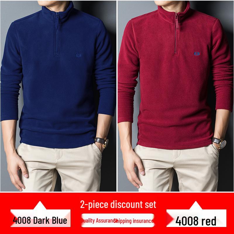 Men's Autumn/Winter Woodpecker Polartec Half-High Collar Zipper Fleece Hoodie