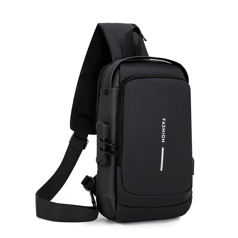 TS JYL laptop bag,Men Waist Pack High End Chest Bag Trendy Single Shoulder Commuter Bag