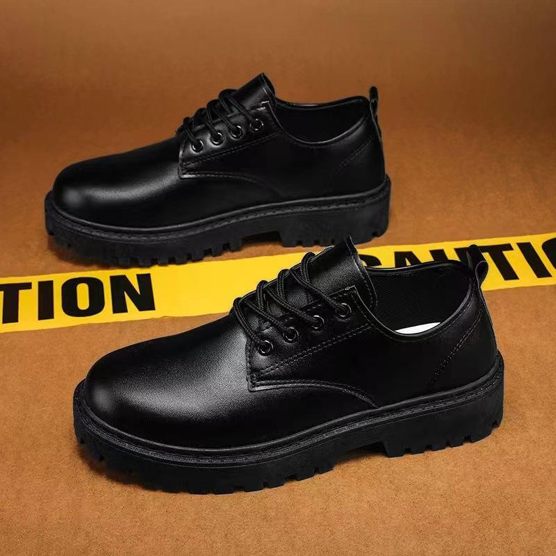 Мужская повседневная деловая кожаная обувь Осень 2024: Модные водонепроницаемые ботинки Мартинс в британском стиле