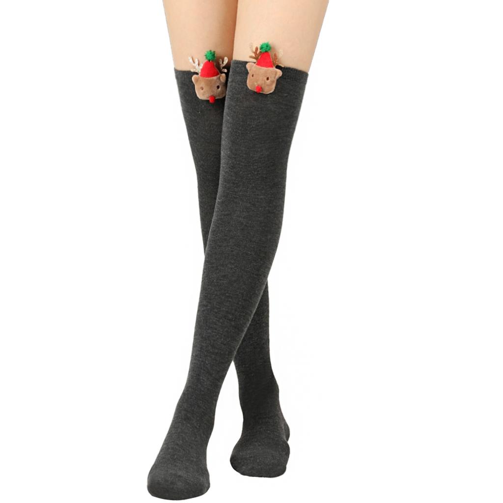 Women's Christmas Stockings Elk Socks Knee-High Over-the-Knee Socks