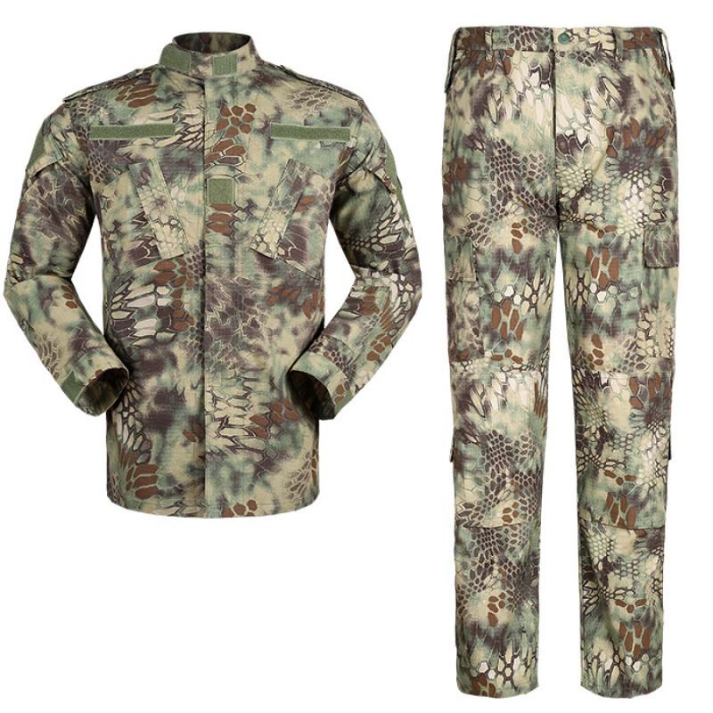 Mens Camouflage Tactical Workwear Set Long Sleeve Shirt Pants Outdoor Hiking Camping Military Style
