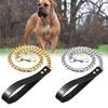 Дрессировочный металлический ошейник-цепь для собак, поводок, тяговый трос, ремень из нержавеющей стали