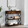 VidaXL Console Table Smoked Oak 75x28x75 Cm Engineered Wood 834197