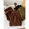 Women's Autumn and Winter Plus Size Corduroy Trousers Warm Tall Waisted Thin Loose Casual Corduroy Wide Legged Straight Trousers