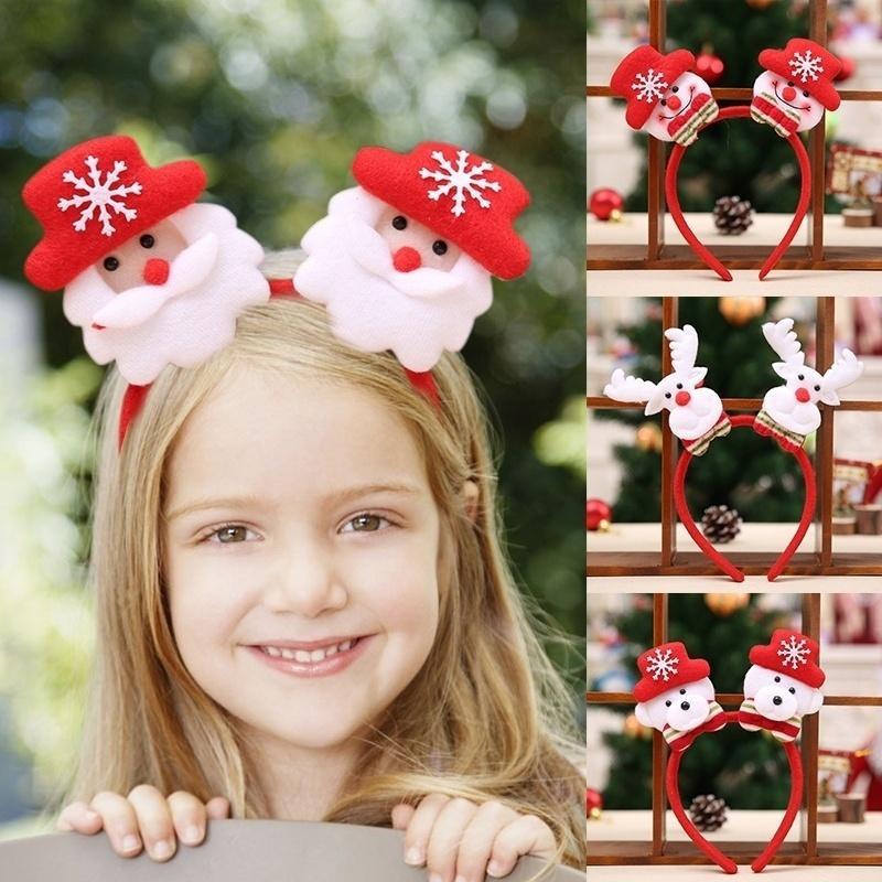 New Arrival Cute LED Santa Elk Snowman Whitebear Hairband Christmas LED Light Headband Party Christmas Decoration