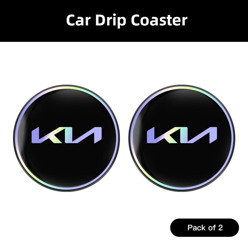CLFW1 2Pcs Silicone Car Coaster Laser Vehicle Anti-slip Pad Water Cup Slot Mat For Kia KN GT-Line Sportage Ceed Rio Picanto Sorento