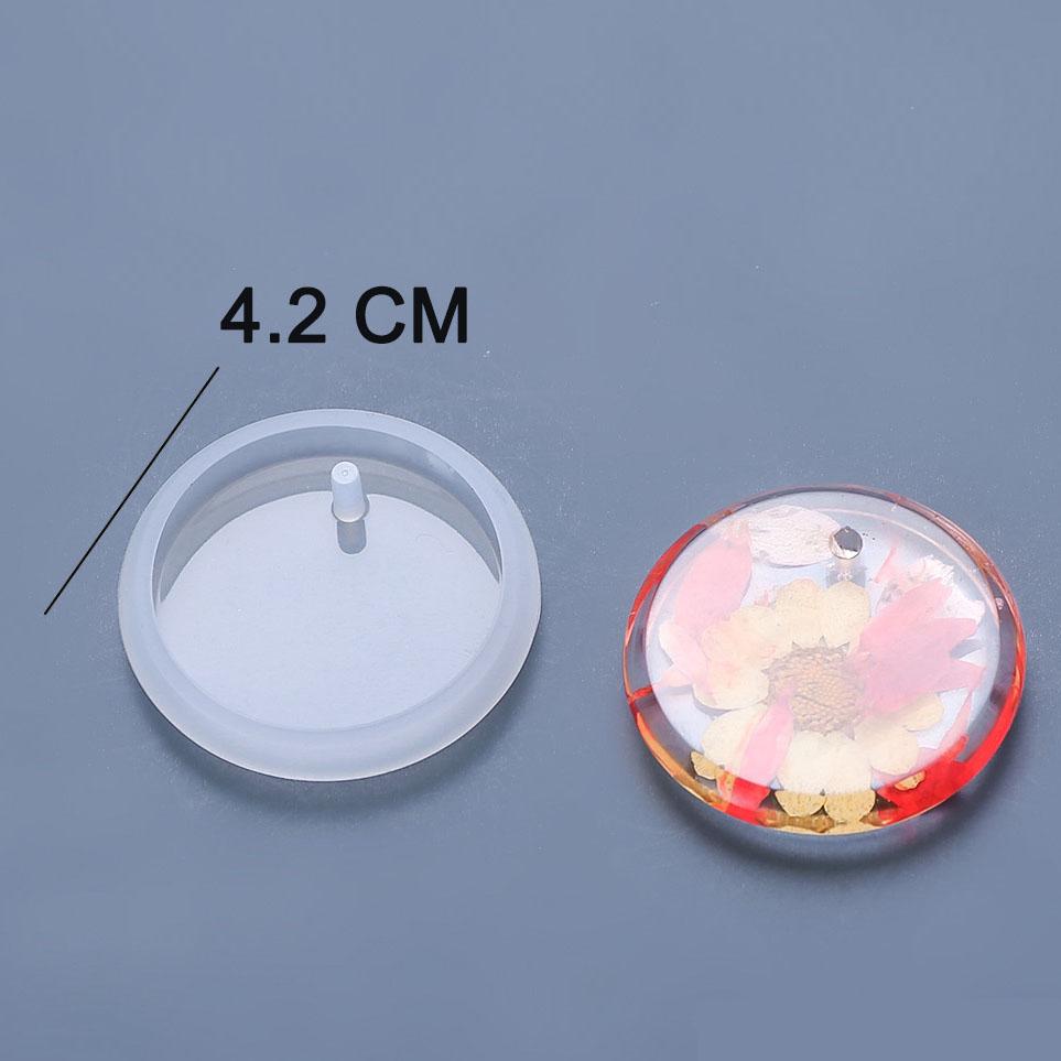 6pcs DIY Keychain Pendant Silicone Mold Set Crystal Epoxy Resin Mold Round Rectangle Pendants Jewelry Making Casting Mould