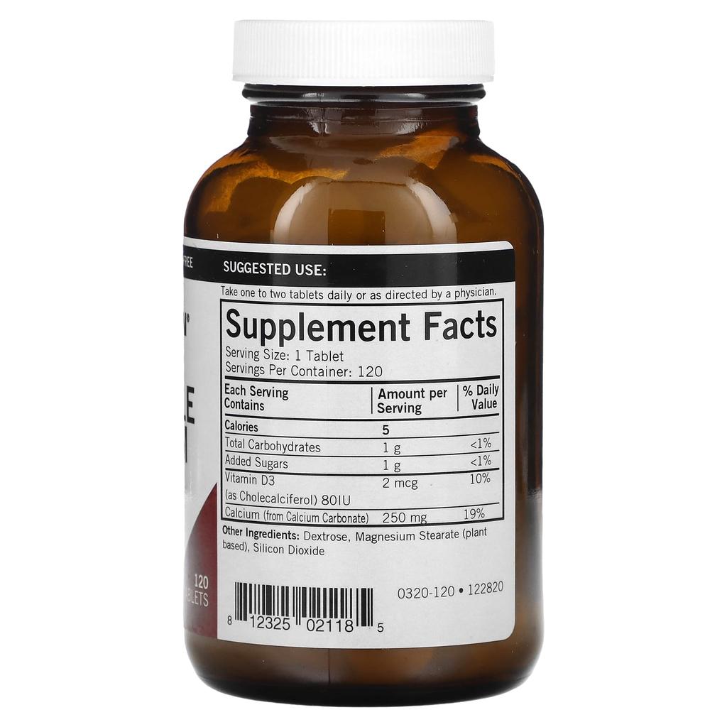 Жевательный кальций, 250 мг, 120 таблеток