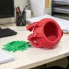 Kawaii Room Decor Accessories 3D Printed Articulated Strawberry Storage Box, Cute Figurine with Funny Desk for Women Movable Limbs, Mini Trinket
