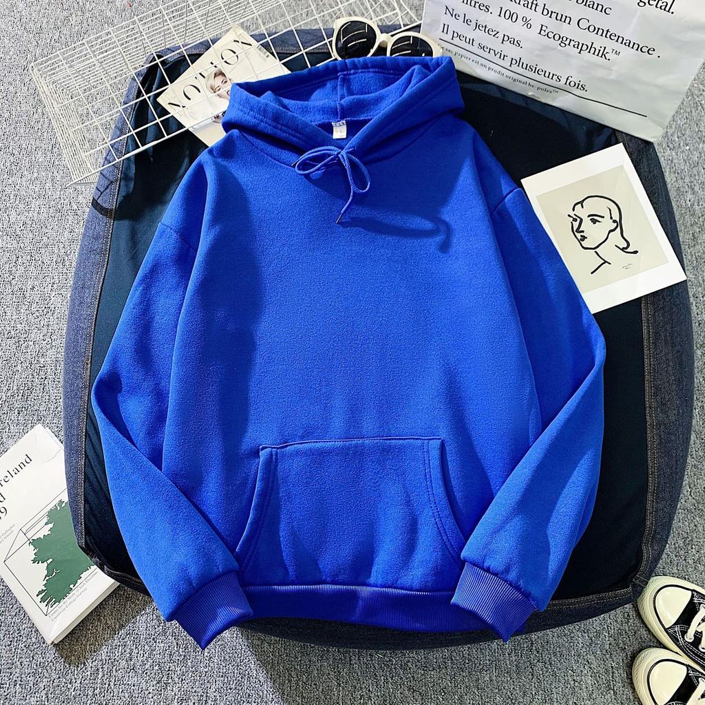 Women's Fashion Casual Solid Color Hooded Sweatshirt Loose Sports Tops Pullover