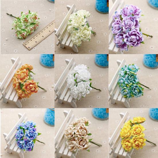 6шт искусственный шелк поддельные цветы цветочный свадебный букет вечерние украшения дома