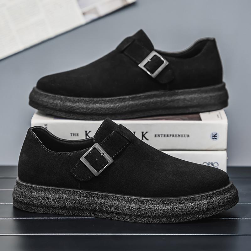 Модные мужские лоферы Замшевая кожа Повседневная обувь Ретро коричневые Мужская мода Комфортные слипоны Обувь на платформе Мужские Zapatos De Hombre