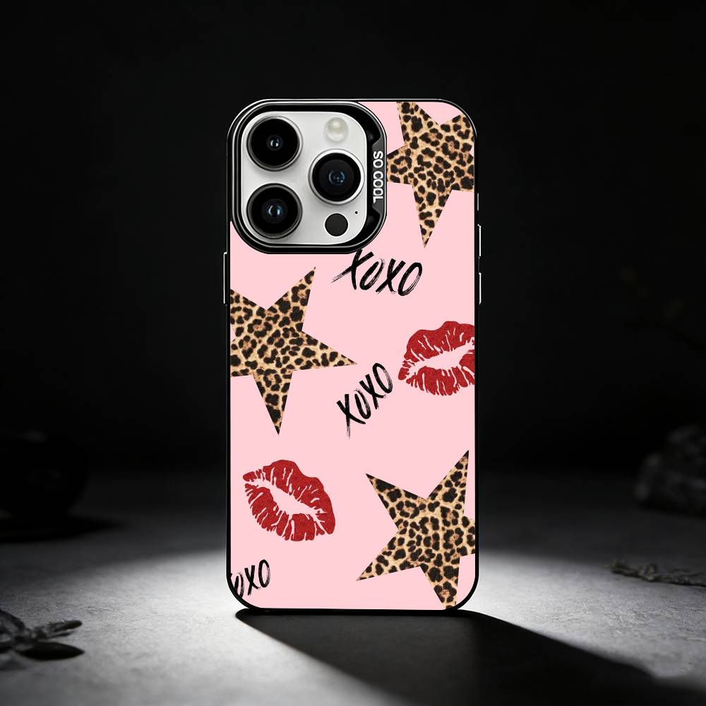 Sexy Red Lips Phone Case For iPhone 17,16,15,14,13,12,11 Plus,Pro Max,XS,Colored silver phone case