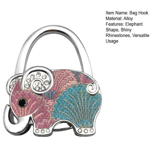 Elephant Handbag Hook Foldable Alloy Bag Hanger with Non-Slip Base Portable