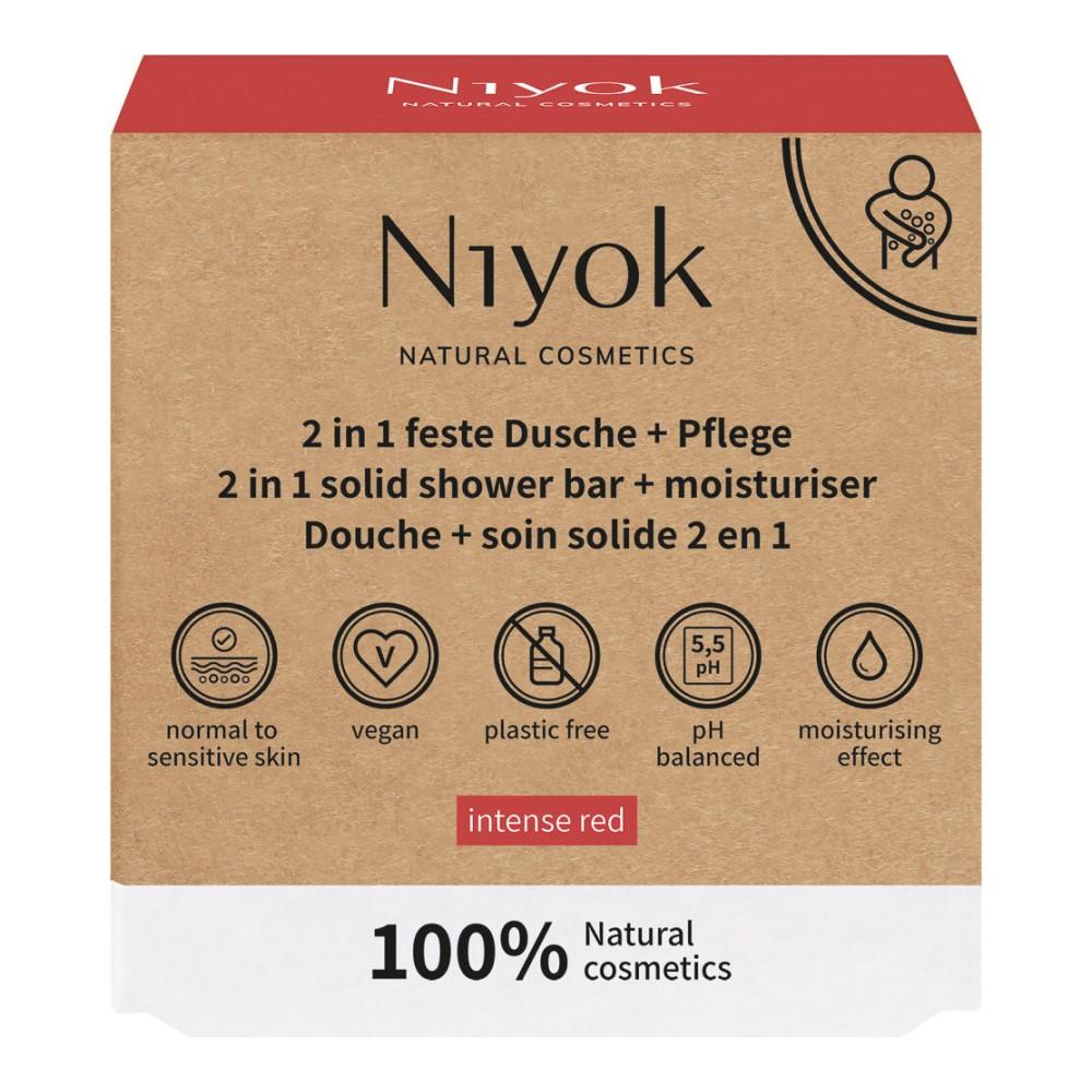 Niyok 2-в-1 Твердый гель-мыло для душа Интенсивный красный 80 г