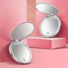 Portable LED Travel Makeup Mirror with 2X Magnification and Three Level Dimming - Double Sided, Handheld, Compact and Folding