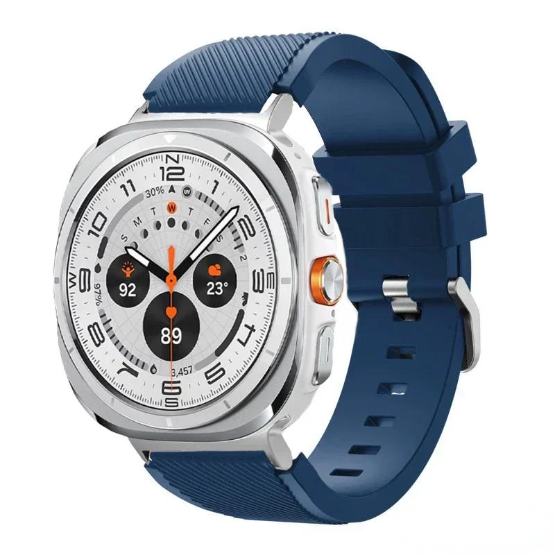 Силиконовый ремешок для Samsung Galaxy Watch Ultra 2026 47 мм, с текстурой в полоску, сменный ремешок для Samsung Watch 8/8 Classic, аксессуар
