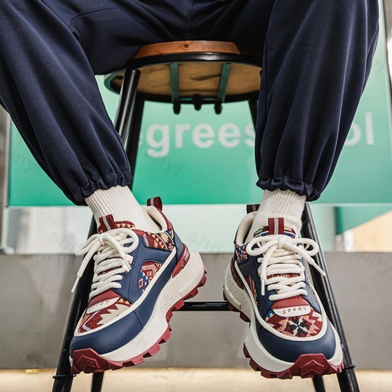 Мода Мужская Мода Тренд Повседневная Спортивная Обувь 2025 Весна Новая Дышащая Удобная Универсальная Обувь на Толстой Подошве Низкий Верх Массивные кроссовки