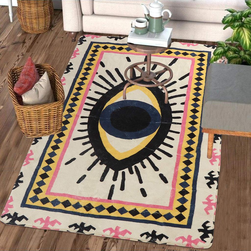 Ковер с принтом глаз, войлочный коврик, утолщенный нескользящий коврик, декоративный коврик для ванной комнаты, прикроватный коврик на заказ