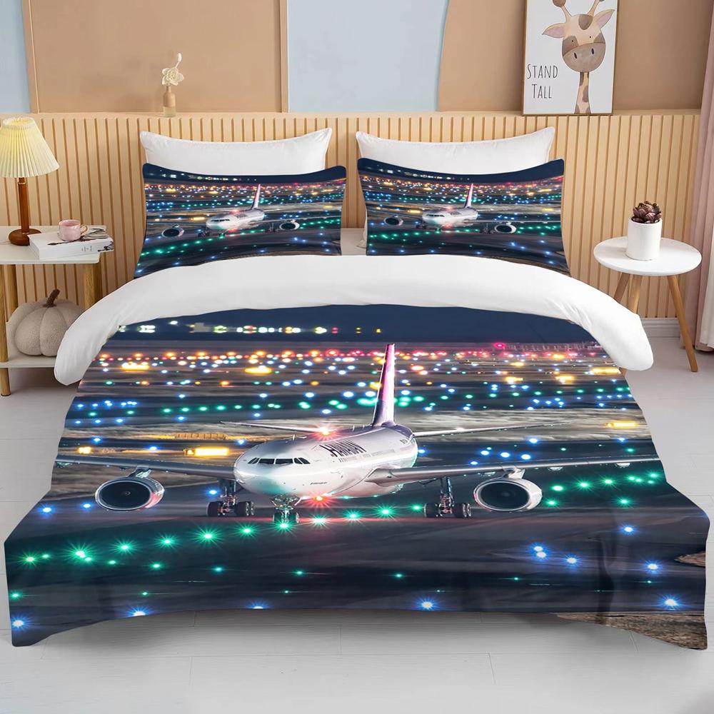 Fashion 3D Printed Airplane Plane Bedding Set Cartoon Duvet Covers With Pillowcases Soft Bedclothes Custom Bed Linen Drop Ship